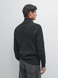 Contrast knit puffer jacket