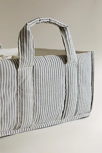 STRIPED BABY CLOTHES ORGANIZER WITH HANDLE
