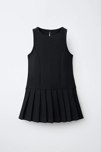 PLEATED PINAFORE DRESS
