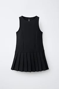 PLEATED PINAFORE DRESS