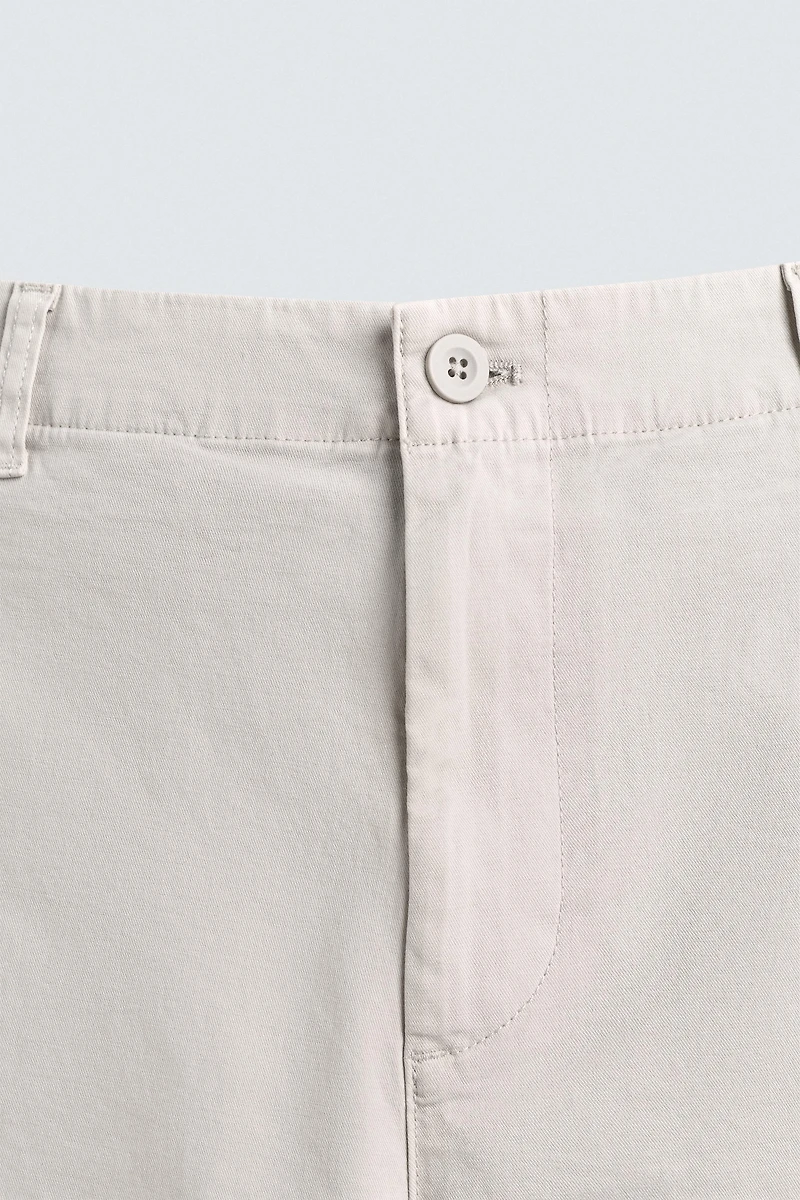 STRAIGHT FIT TWILL PANTS