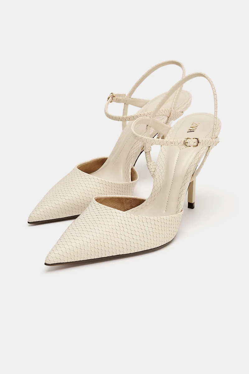 EMBOSSED SLINGBACK SHOES