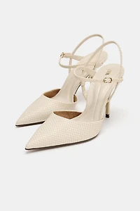 EMBOSSED SLINGBACK SHOES