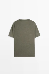 Linen and cotton double-collar T-shirt