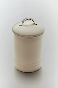LACQUERED METAL CYLINDRICAL JAR