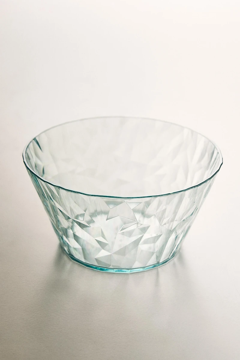 ACRYLIC BOWL WITH RAISED DIAMOND DESIGN