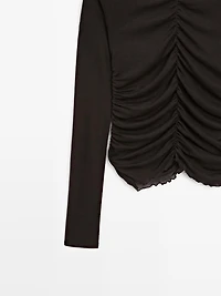 T-shirt manches longues froncé