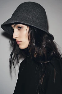 PLAIN WOOL BLEND HAT