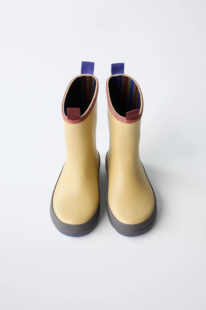 COLOR BLOCK RAIN BOOTS