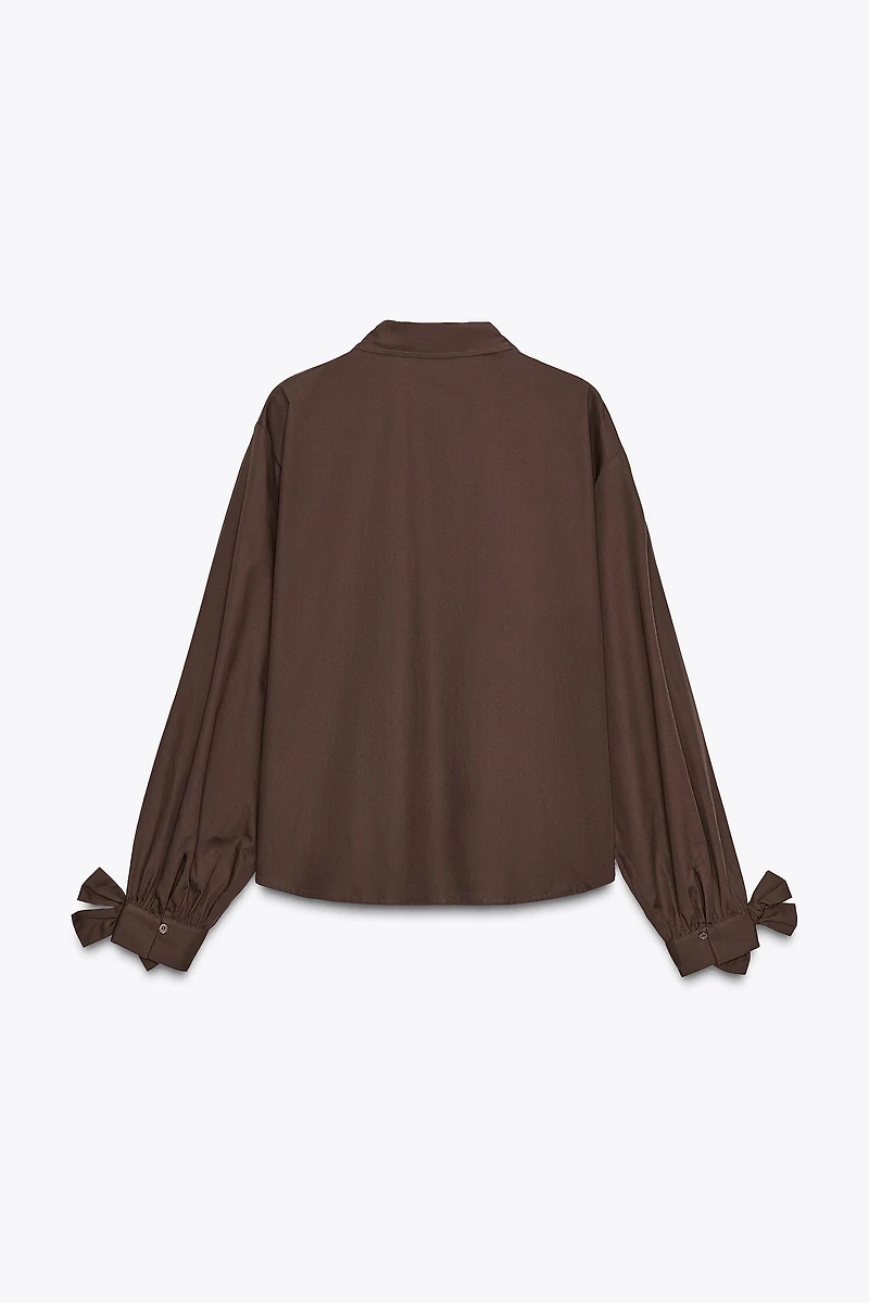 POPLIN SHIRT WITH TIES