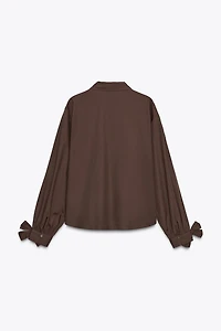 POPLIN SHIRT WITH TIES