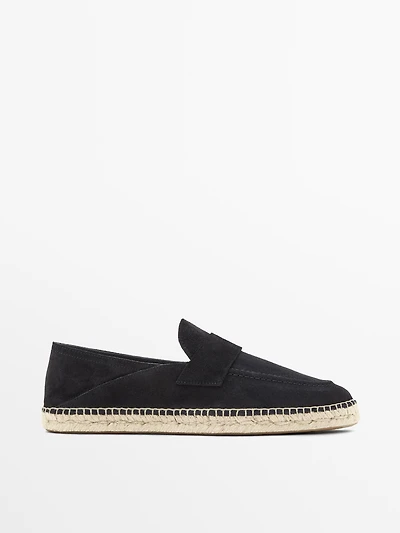 Espadrille pièce croûte de cuir