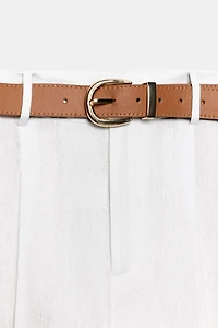 LINEN BELTED PANTS