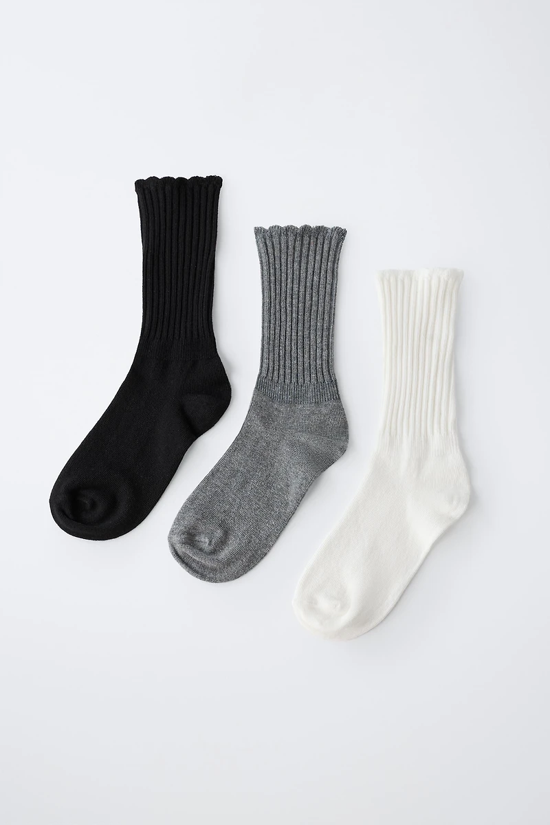 THREE-PACK OF TERRY CREW SOCKS