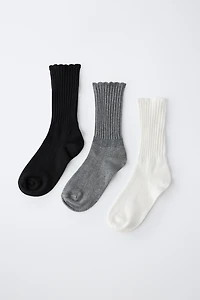 THREE-PACK OF TERRY CREW SOCKS