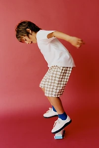CHECKERED TWILL SHORTS