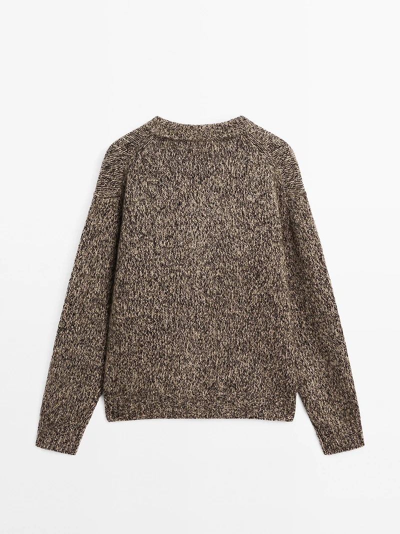 100% cashmere mouliné knit cardigan