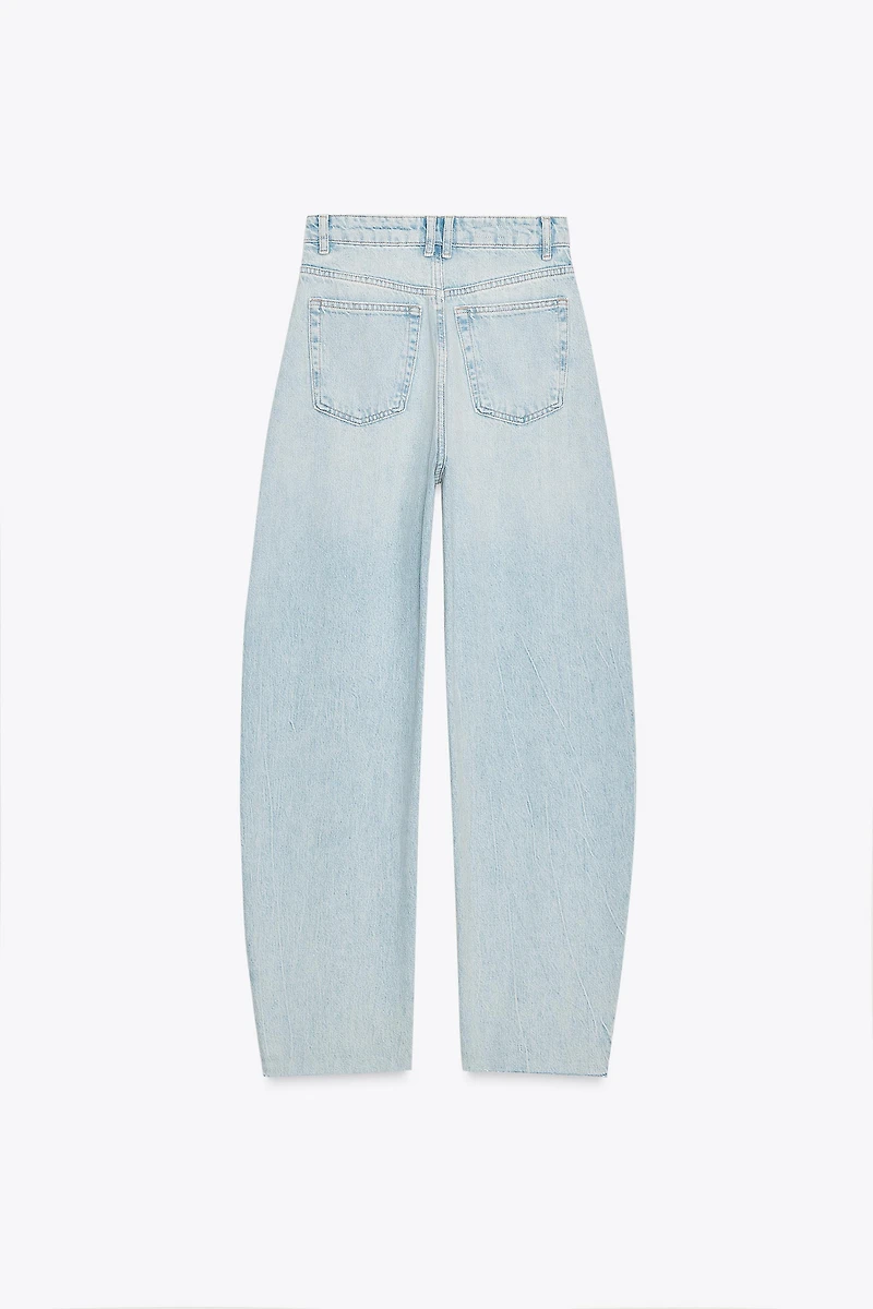 HIGH-WAIST TRF BARREL JEANS