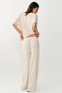 PANTALON RUSTIQUE À JAMBES LARGES