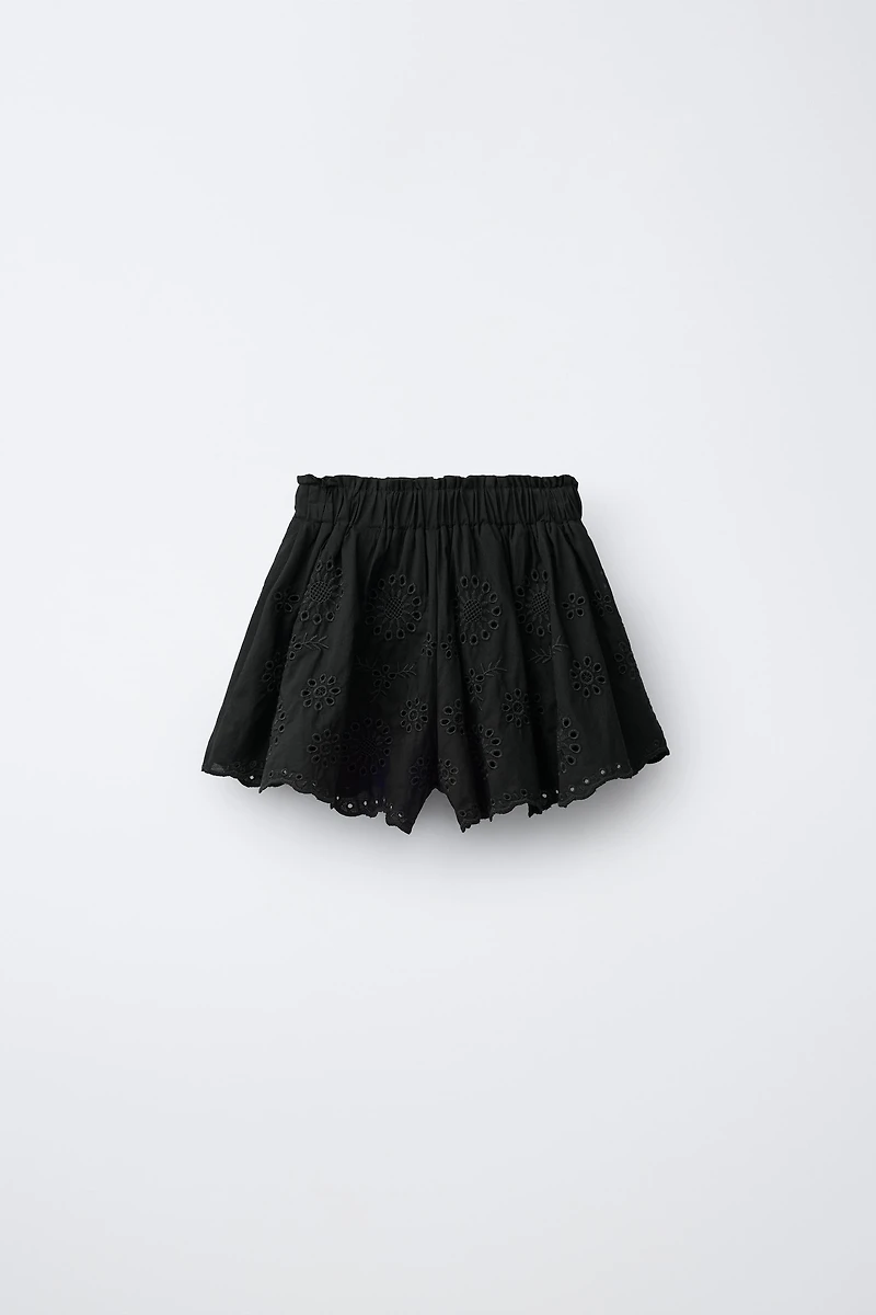 SWISS EMBROIDERED SHORTS