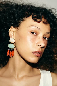 DOUBLE RESIN BEAD EARRINGS