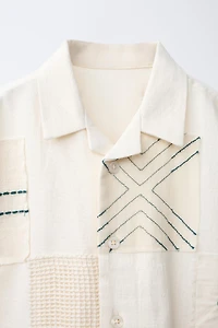 CHEMISE À PIÈCES AVEC COTON ET LIN