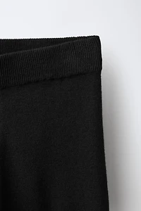 FLARED KNIT LEGGINGS