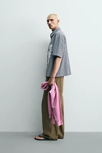 CHEMISE BOXY FIT À CARREAUX ET PIÈCES CONTRASTANTES
