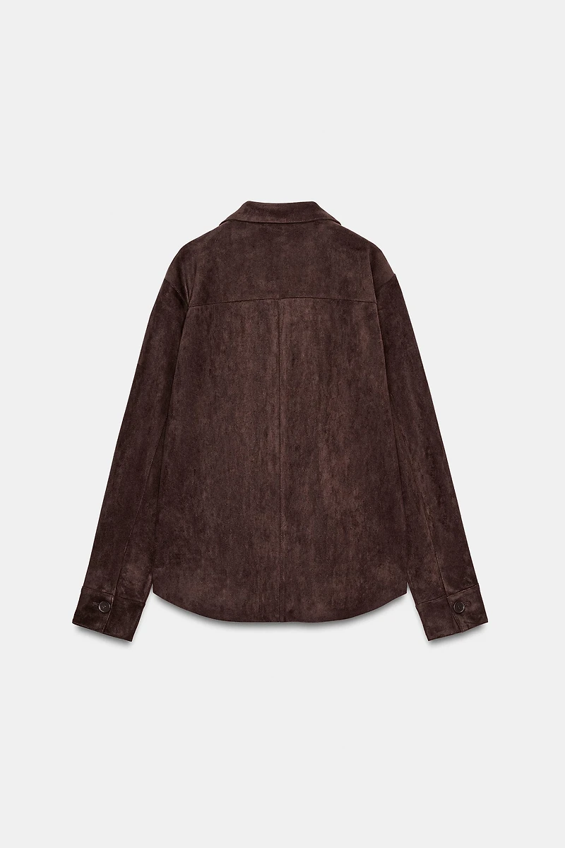 FAUX SUEDE OVERSHIRT