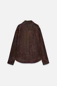 FAUX SUEDE OVERSHIRT