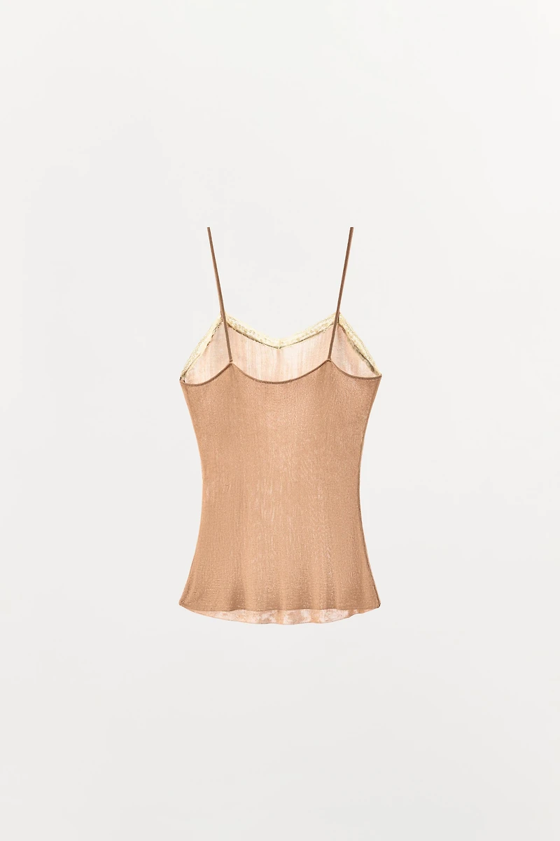 FINE KNIT LACE TOP