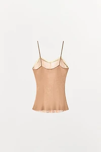 FINE KNIT LACE TOP