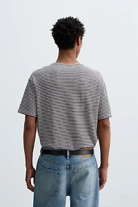 T-SHIRT COTON ET LIN RAYÉ