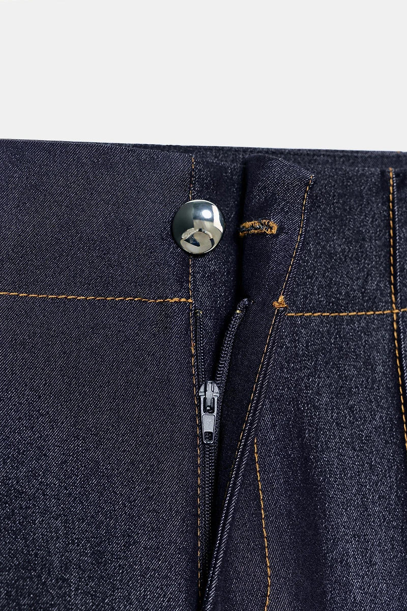 CONTRAST TOPSTITCHING BOOTCUT PANTS