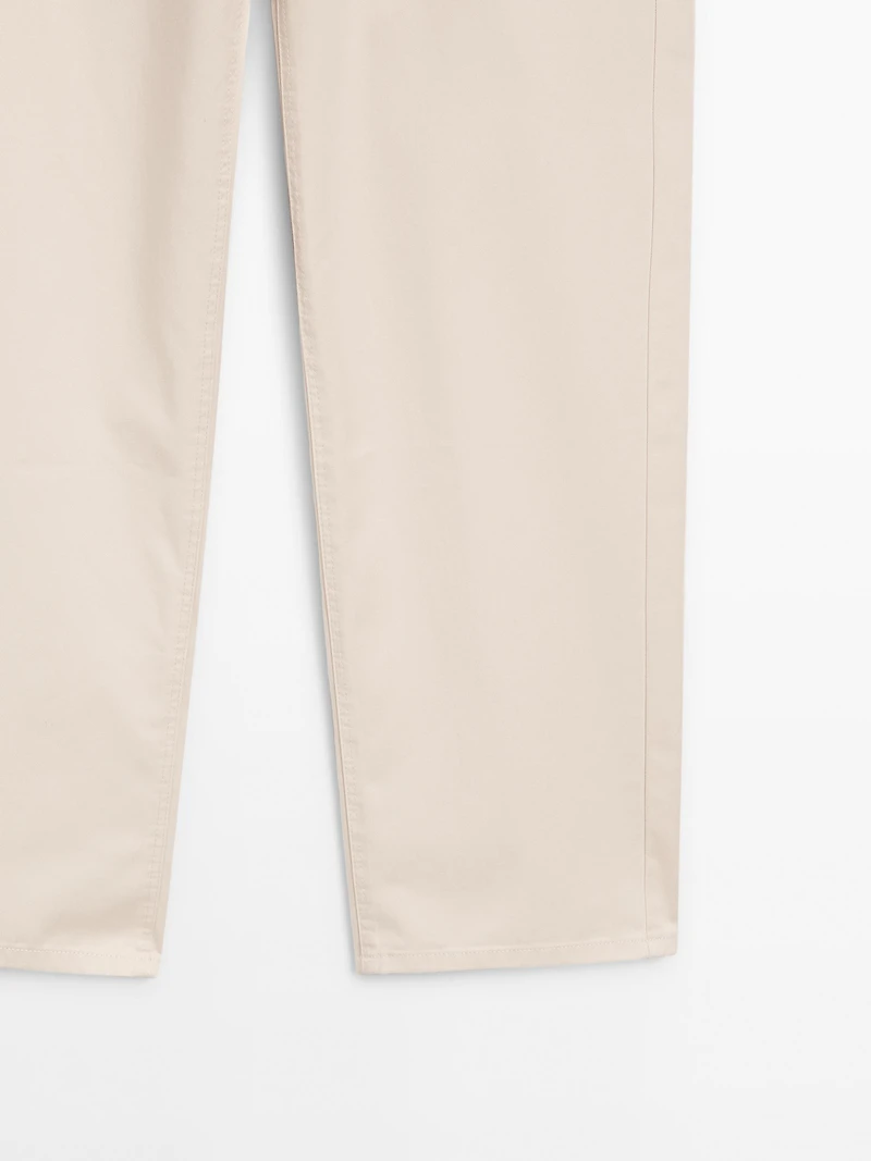 Mid-waist straight-leg trousers