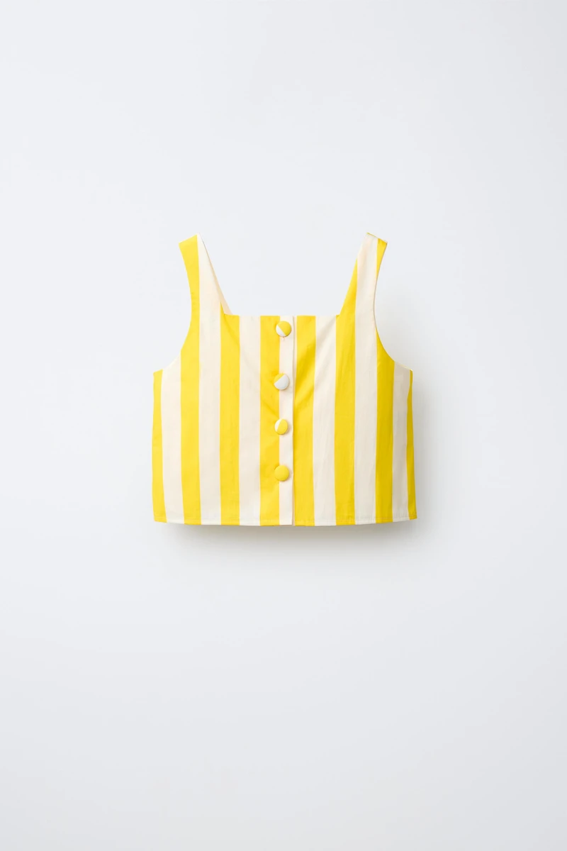 STRIPED BUTTON TOP