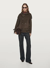 Manteau trench en laine mélangée