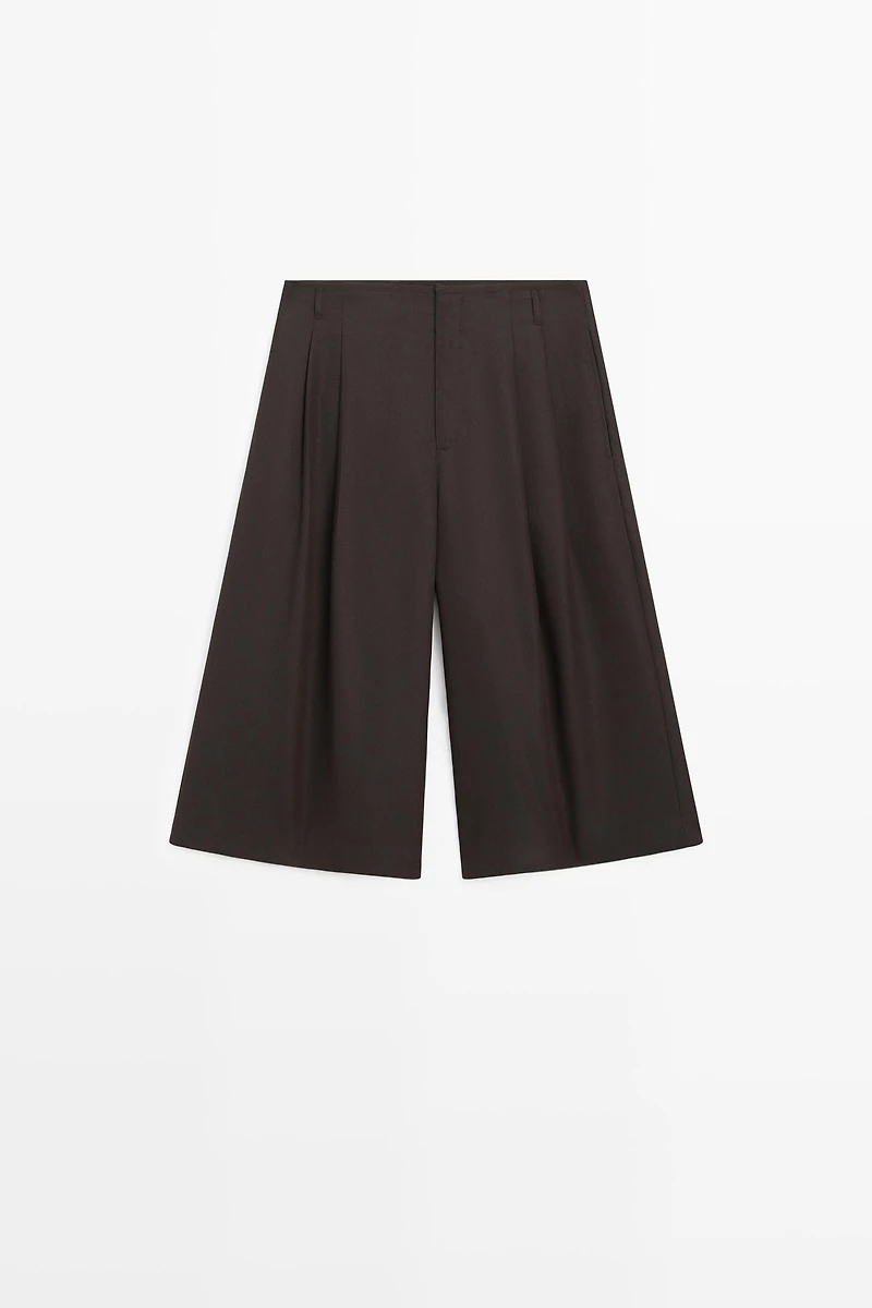 Long Bermuda shorts with striped detail