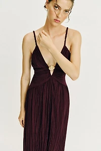 GOLD-TONE HARDWARE MIDI DRESS