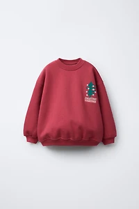 FLOCKED DECORATED TREE SWEATSHIRT