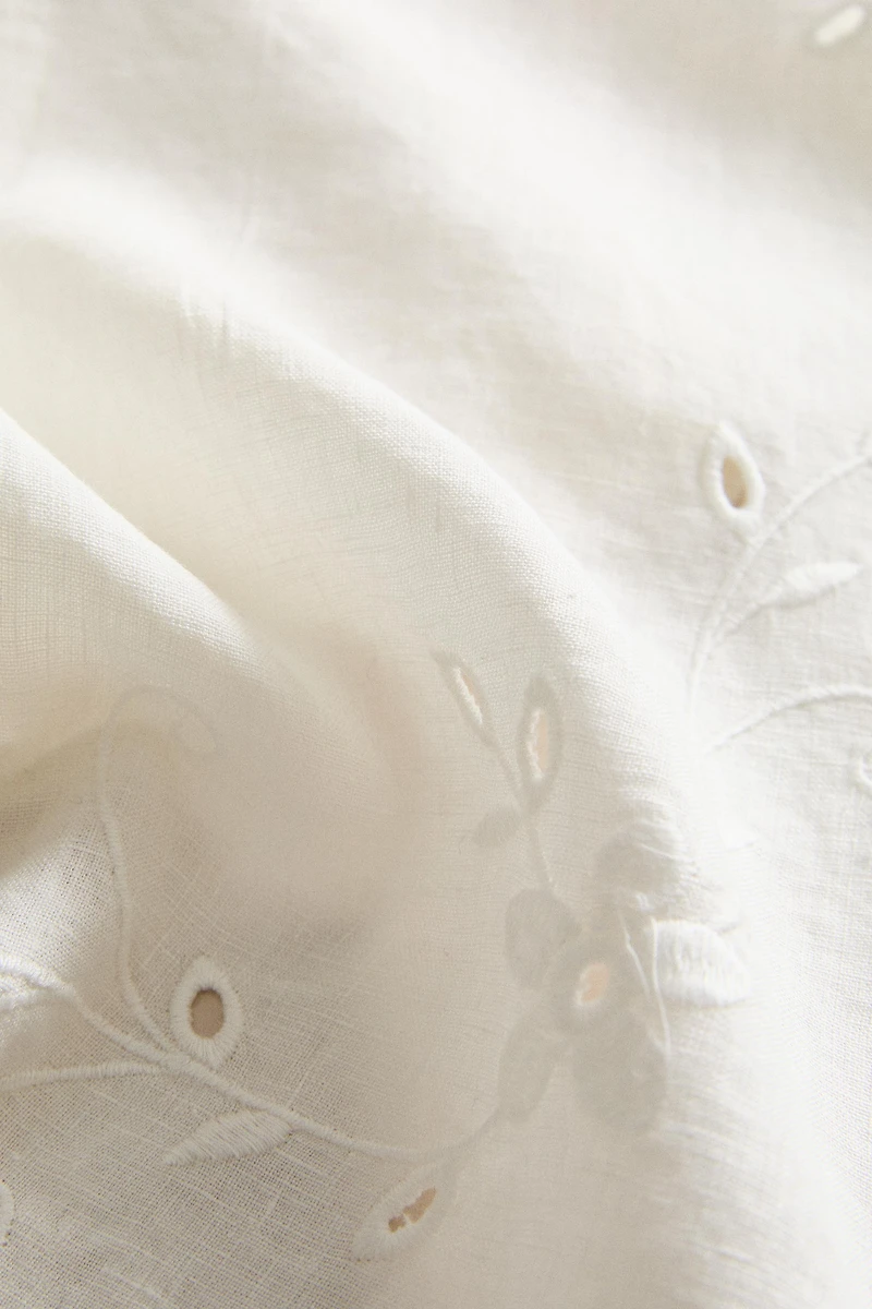 NAPPE LIN BRODERIE FLORALE