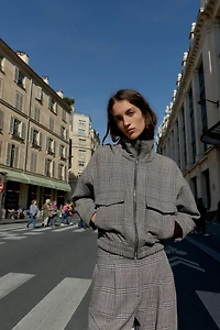 HOUNDSTOOTH BOMBER JACKET