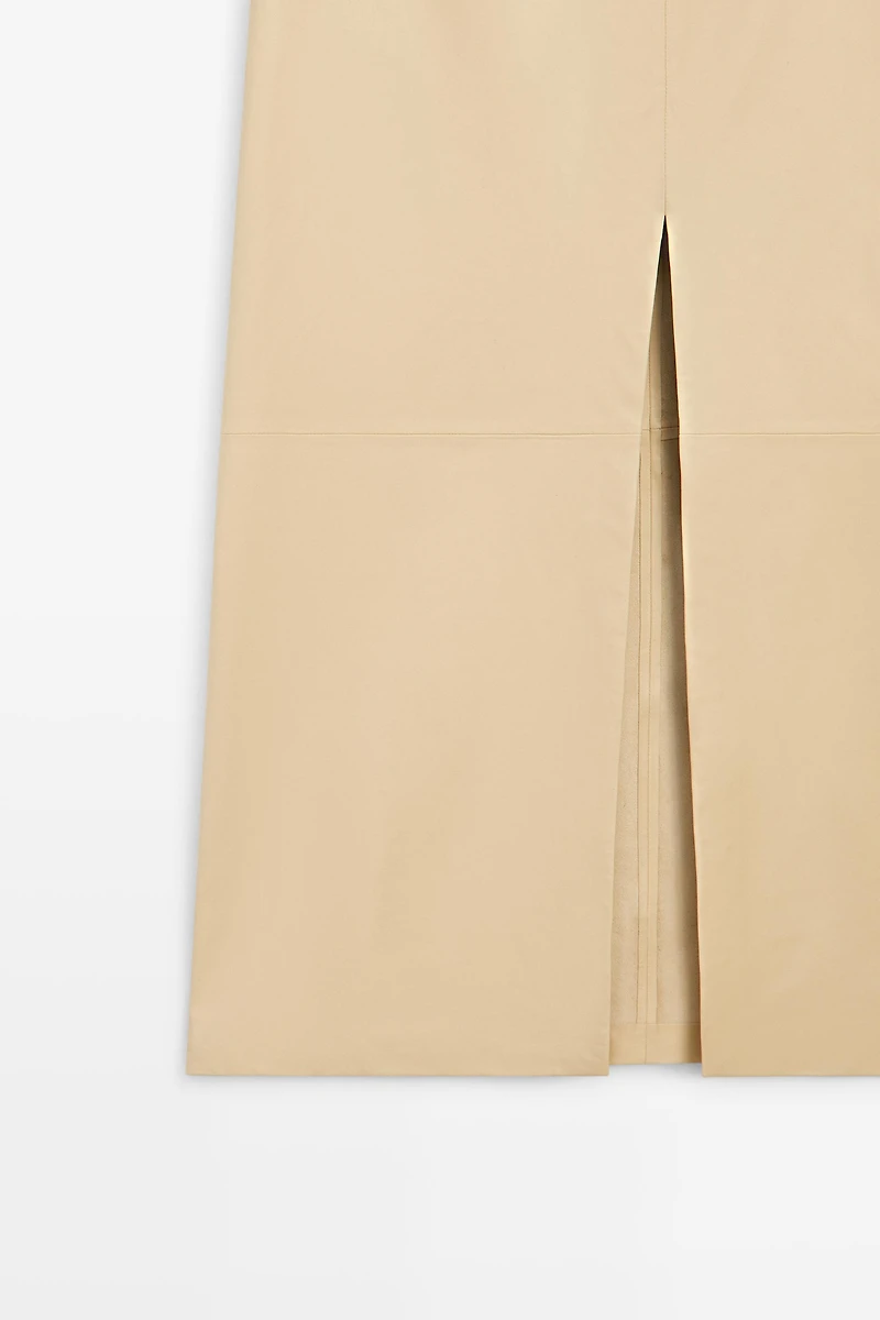 Nappa leather midi skirt