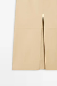 Nappa leather midi skirt