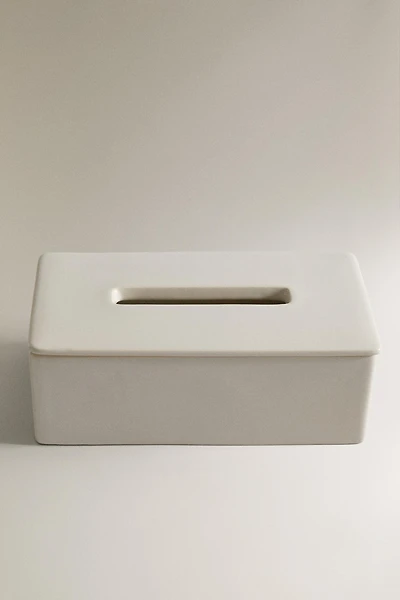 WHITE CERAMIC TISSUE BOX