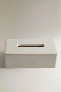 WHITE CERAMIC TISSUE BOX