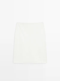 Nappa leather midi skirt
