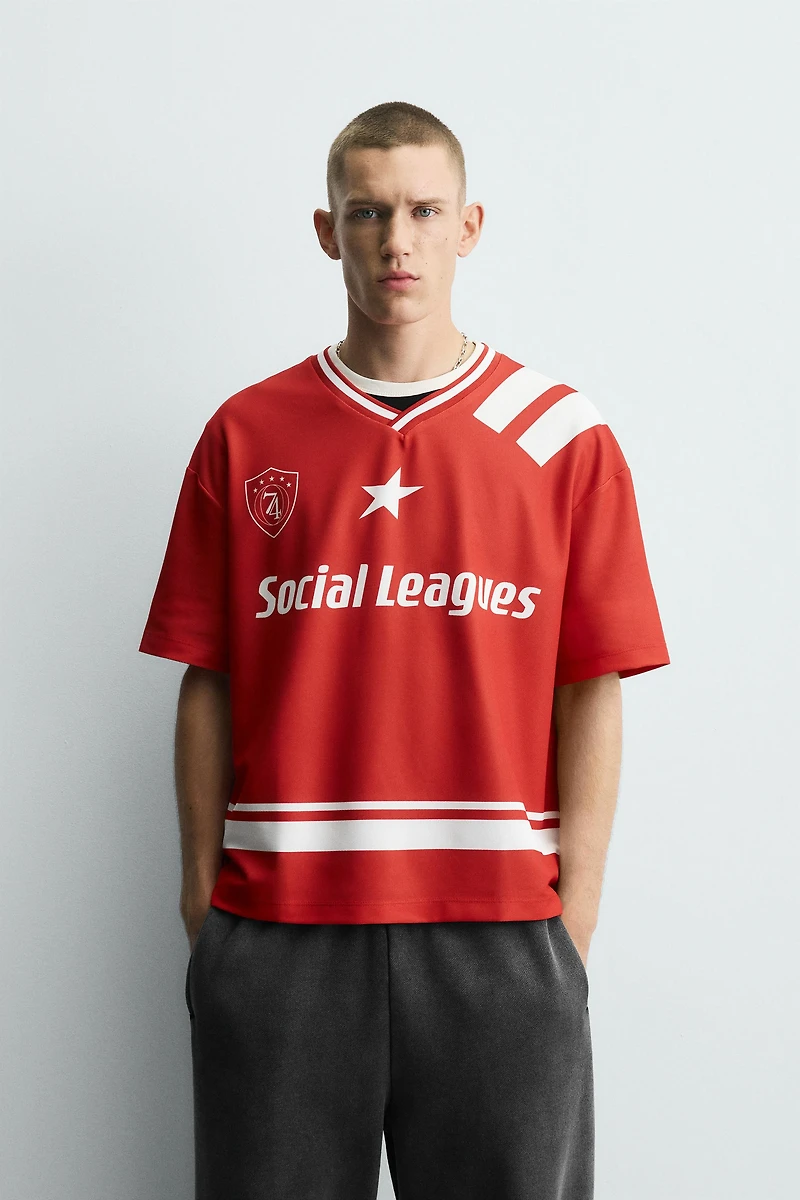 RETRO FOOTBALL PRINT T-SHIRT