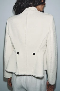 ZW COLLECTION FRINGED PEPLUM BLAZER