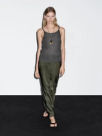 Long satin skirt